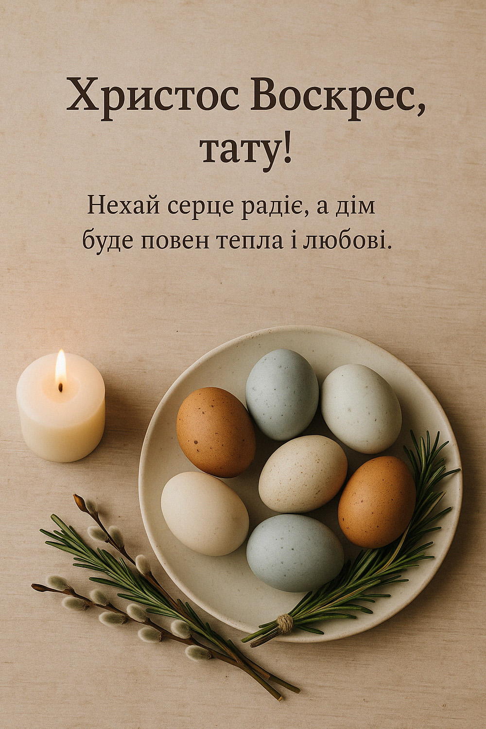 привітання з Великоднем Тато