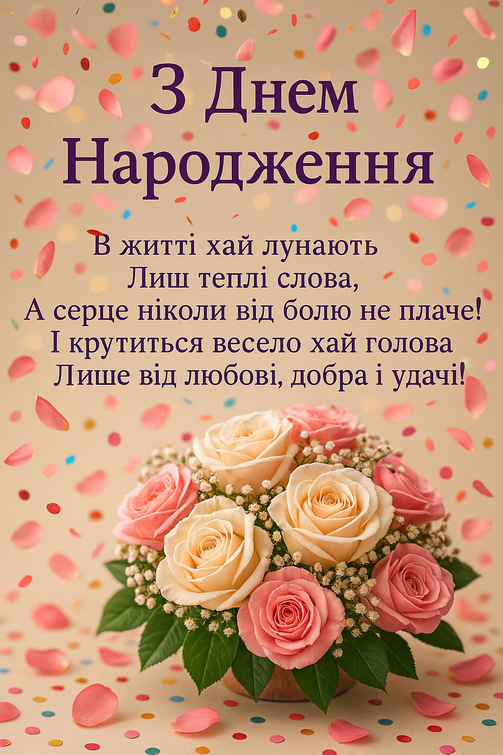 Гарне привітання жінці з днем народження