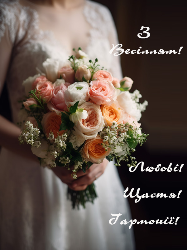 З весіллям листівка українською