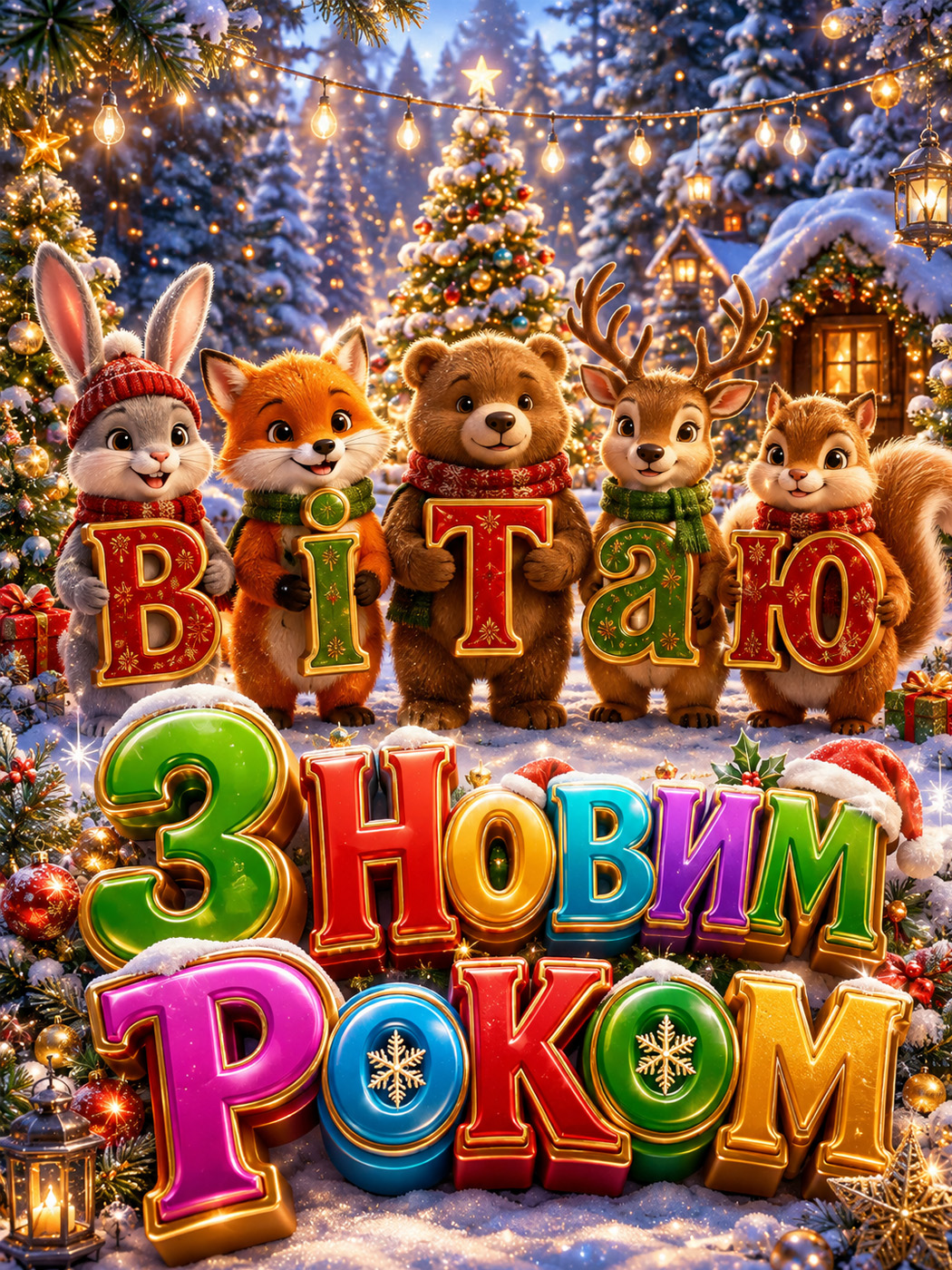 дитяча листівка з новим роком (для садочка або школи)