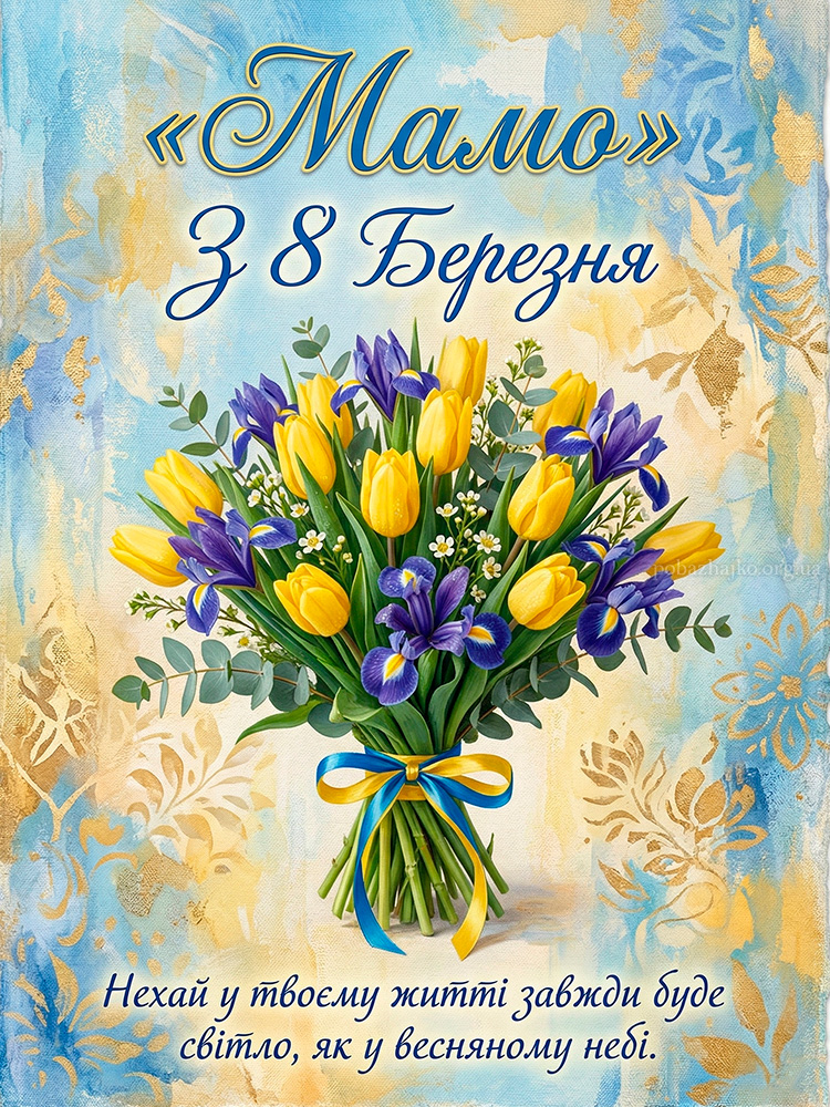 гарна в українському стилі картинка для мами на 8 березня