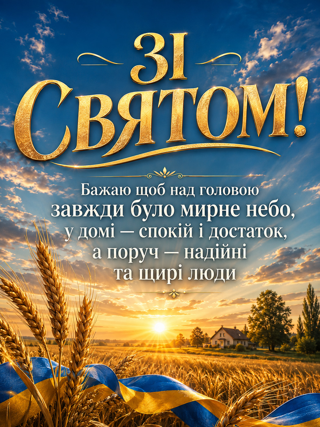 патріотична листівка з днем народження чоловікові