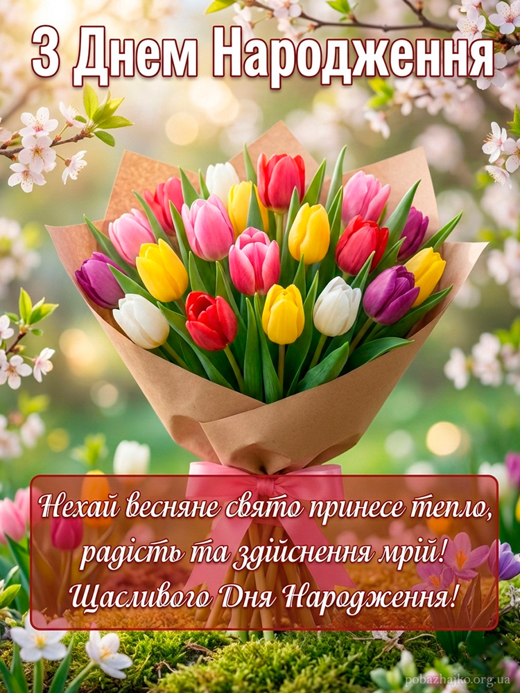Гарне весняне вітання, свіжі квіти 2026