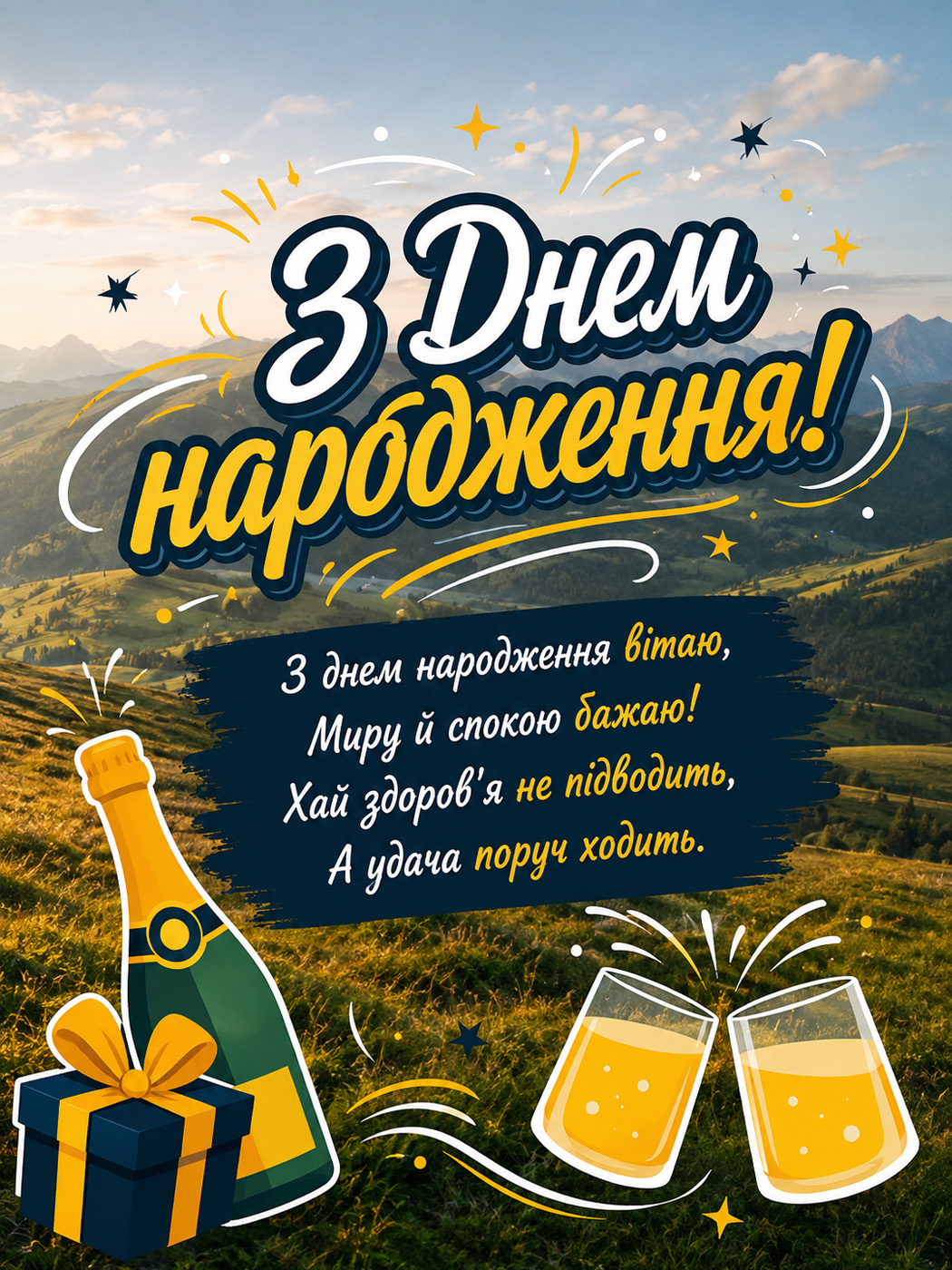 римоване привітання з днем народження чоловіку про мир
