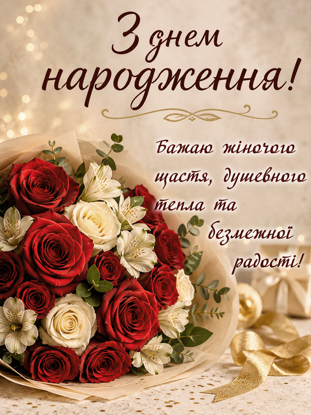 чудове вітання з днем народження жінці