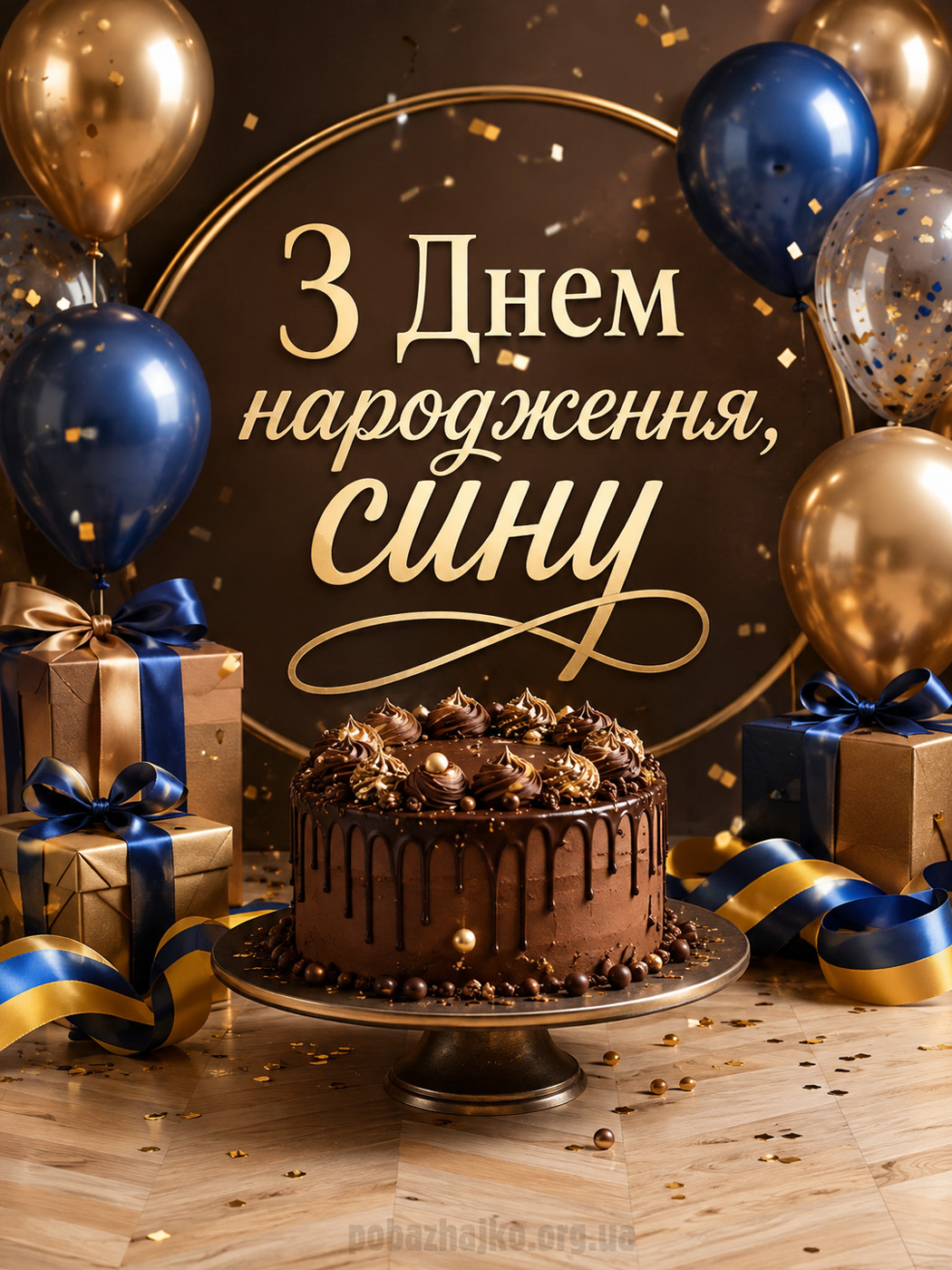 Стильна мінімалістична арт-листівка сину з Днем народження