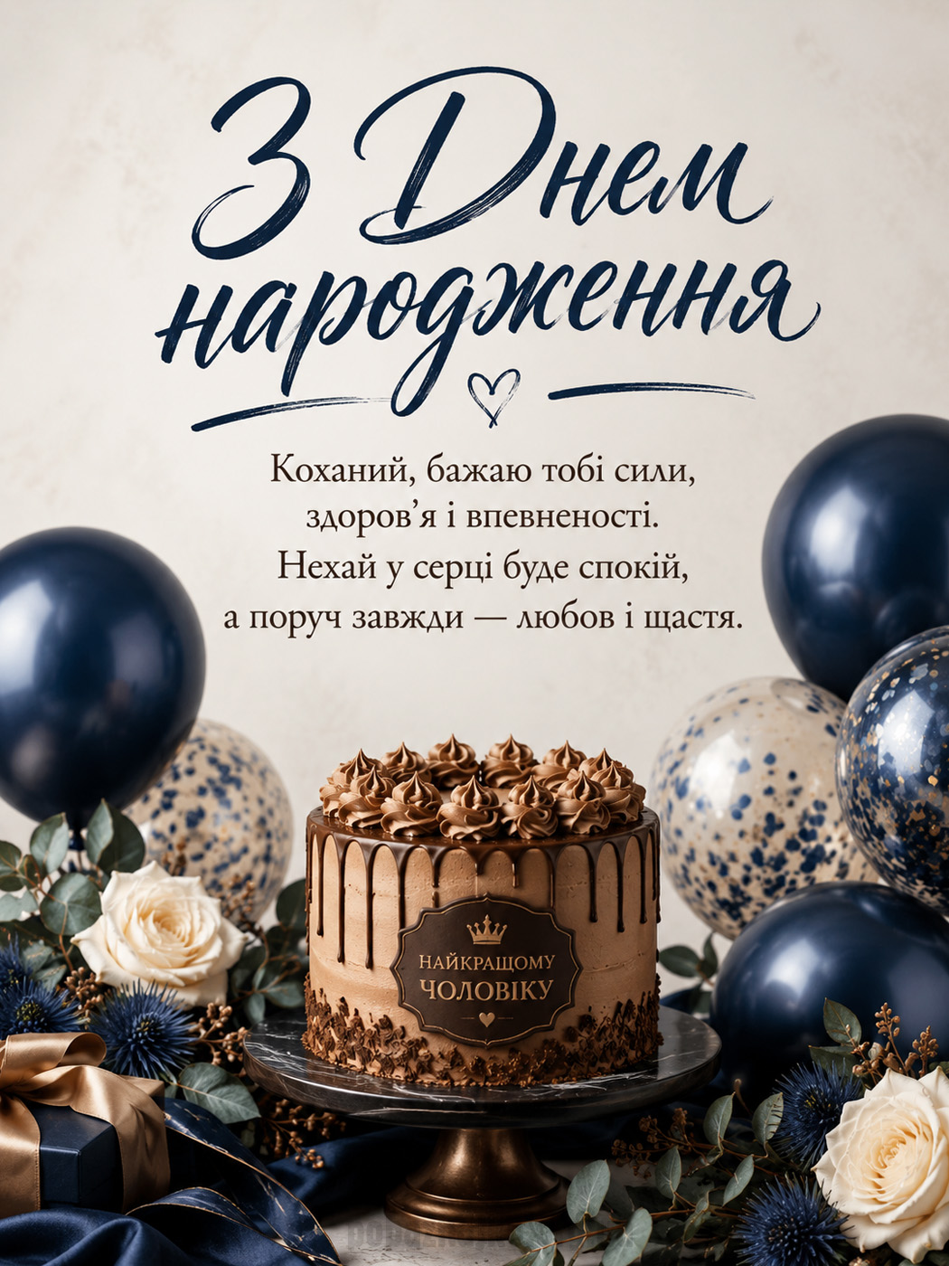 стильна листівка з днем народження найкращому чоловікові