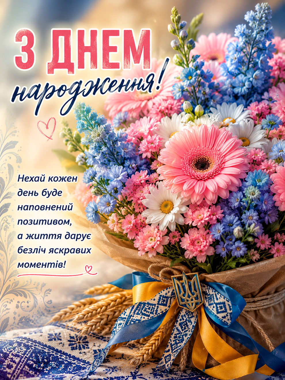 квіти дівчині з днем народження