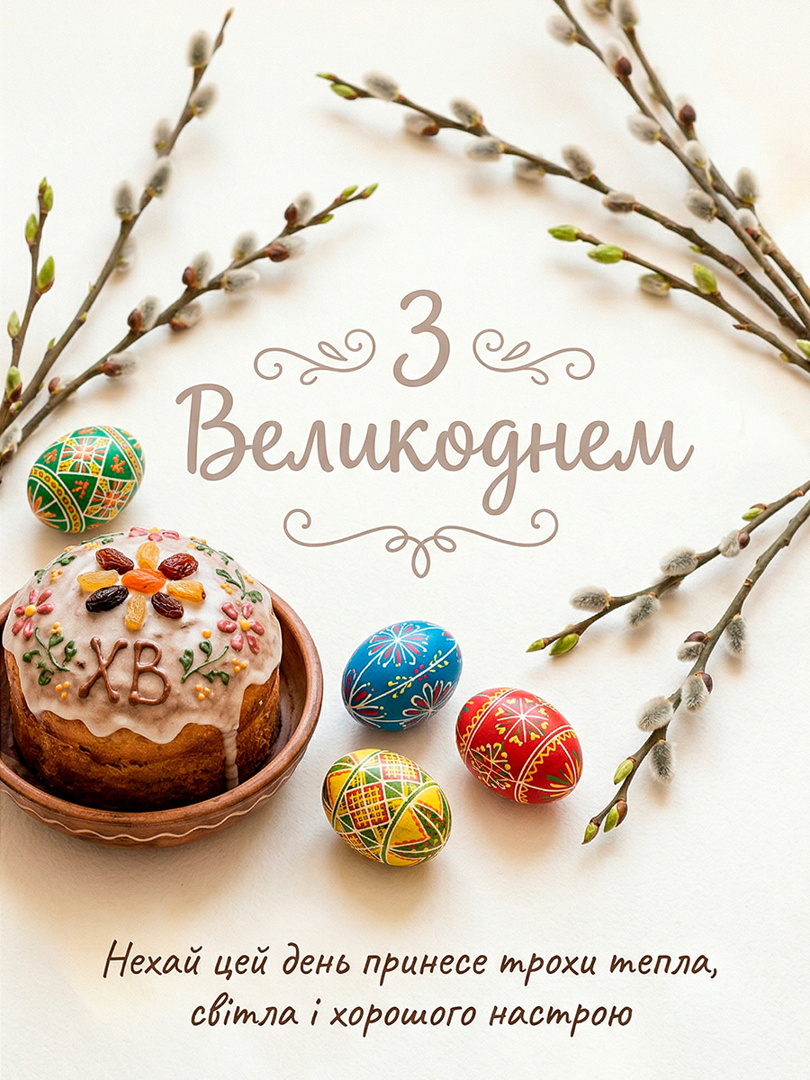 паска і вербневі котики вітання з великоднем