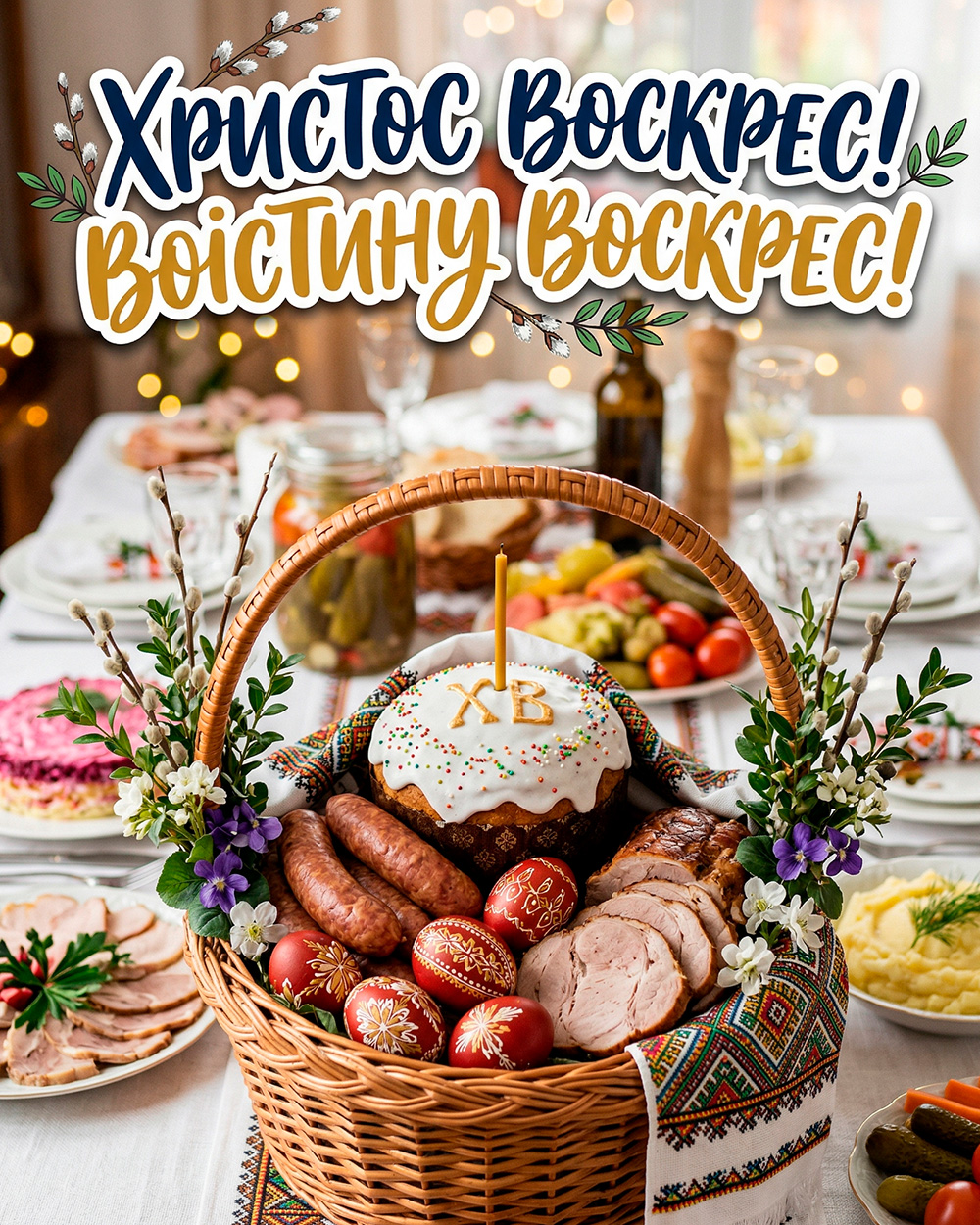 Христо Воскрес, Воїстину Воскрес - листівка святкова