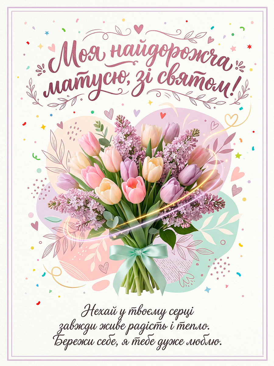 елегантне вітання з днем мами