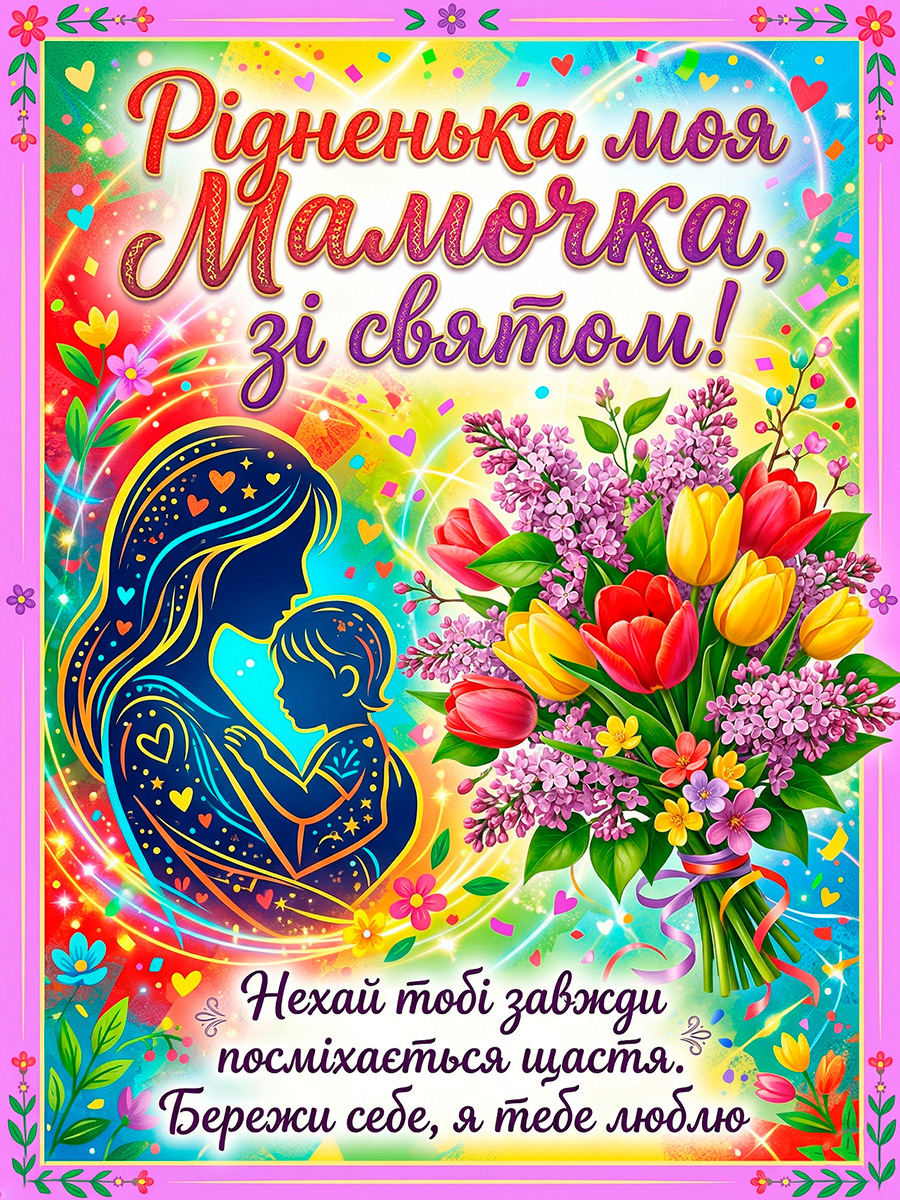 яскраве вітання з днем мами