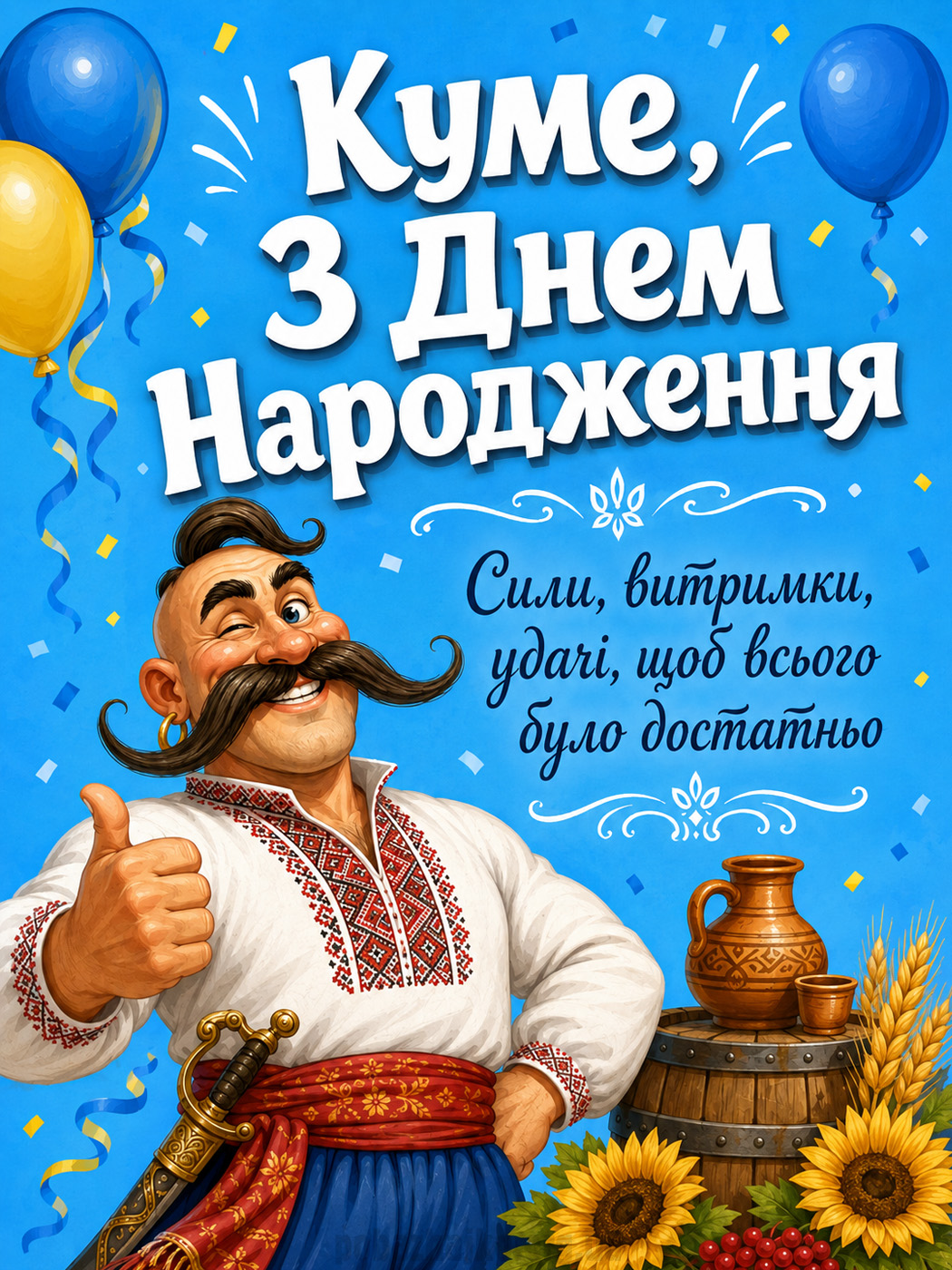 Козацьке привітання куму з Днем народження