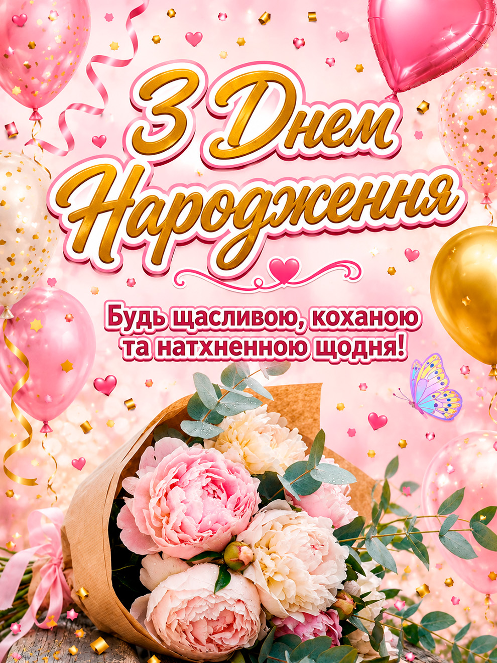 святкове вітання з днем народження дівчині