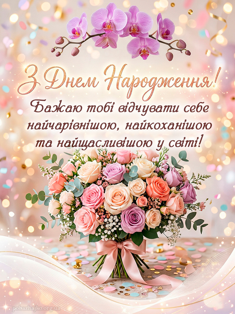 ніжне гарне вітання з днем народження
