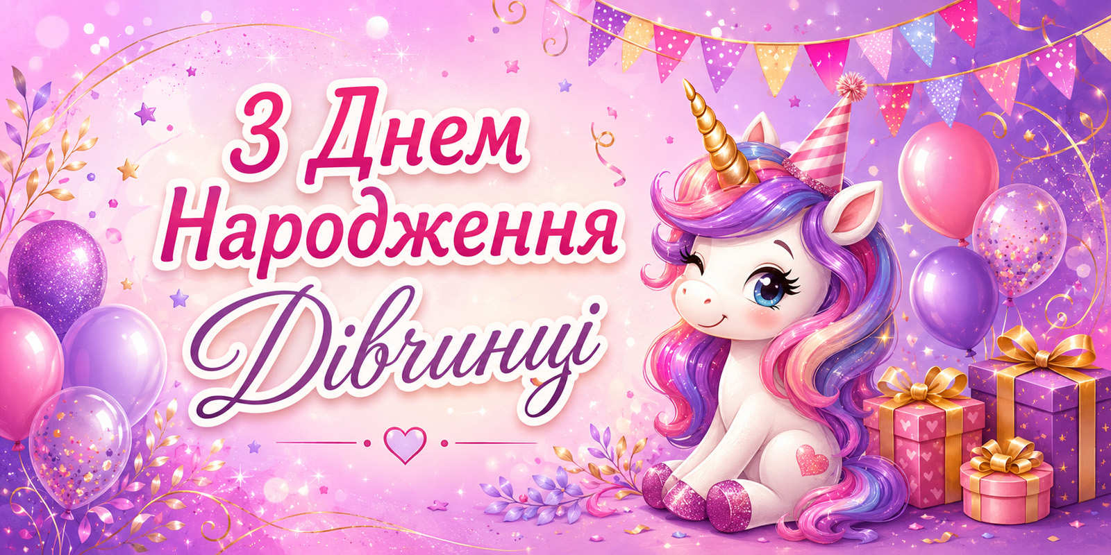 Привітання з Днем народження дівчинці