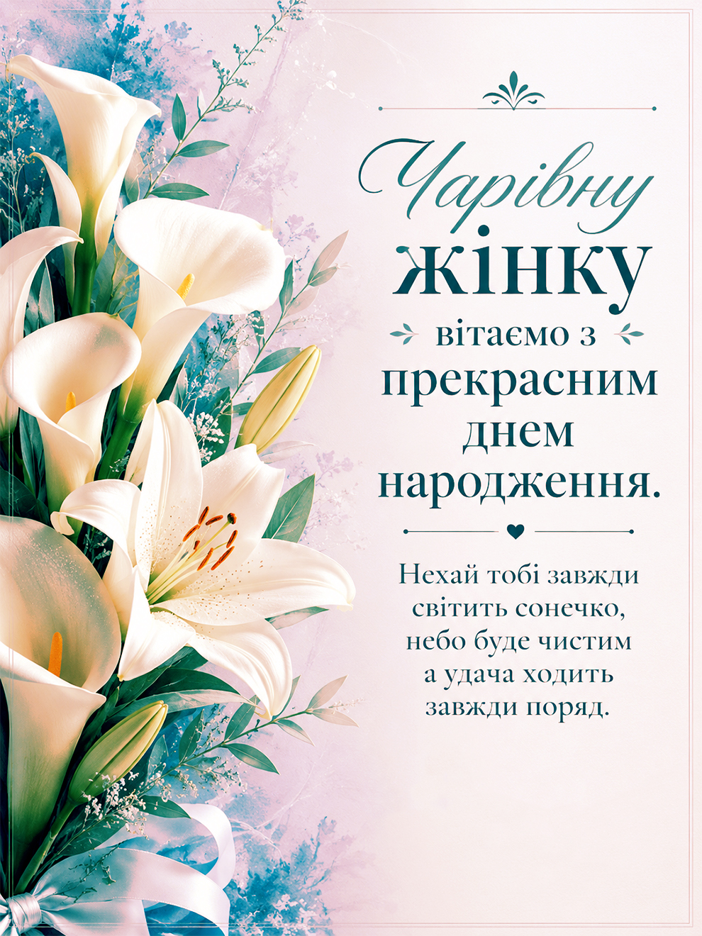 офіційне вітання для жінки з днем народження