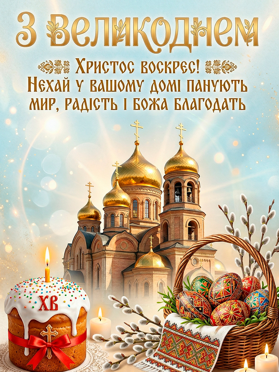 привітання з великднем щире і гарне
