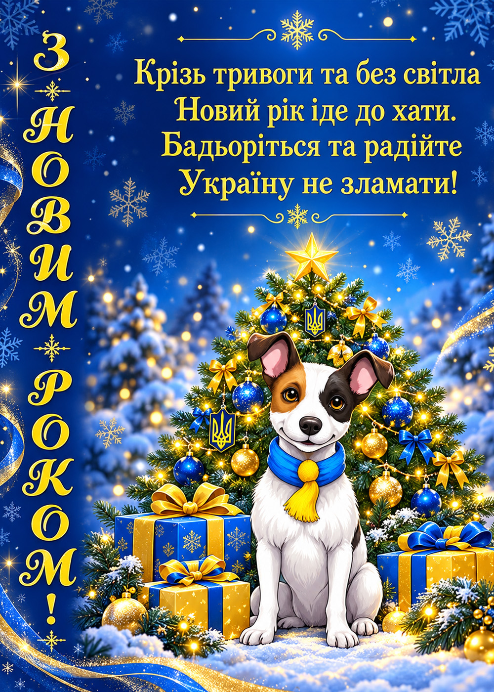 Патріотична листівка з Новим роком