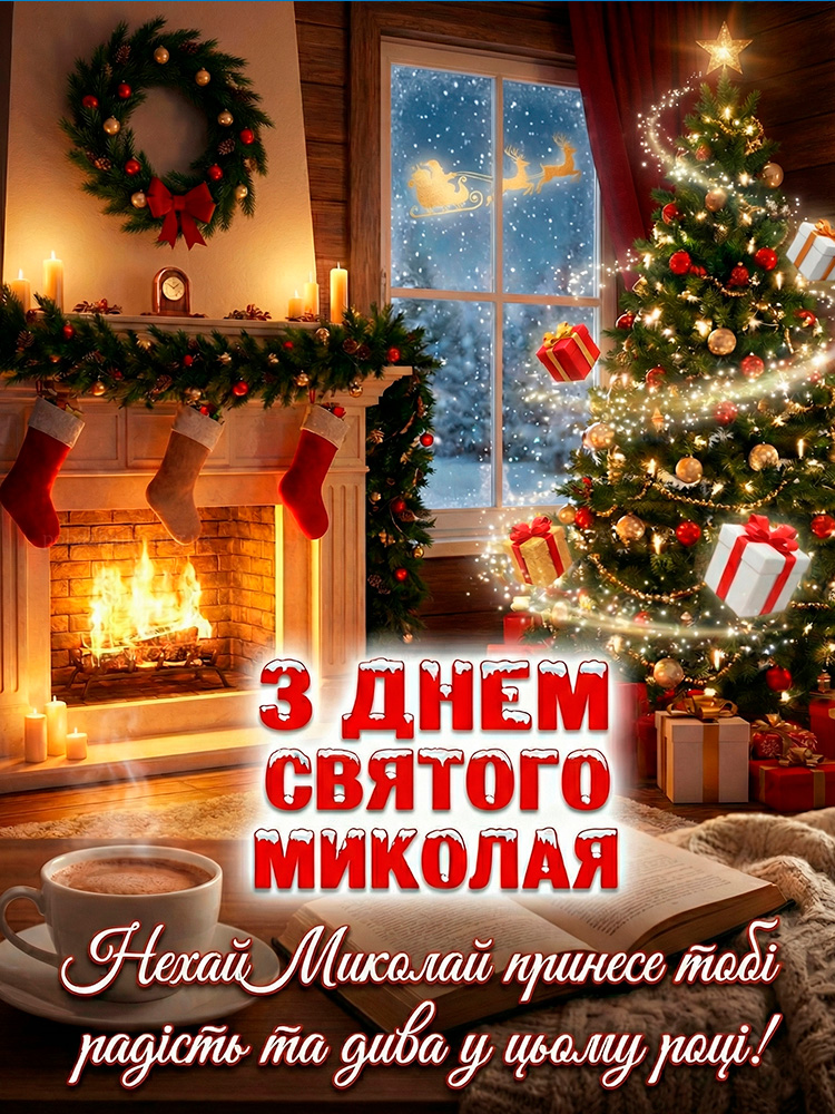 Зимова гарна картинка з днем святого Миколая