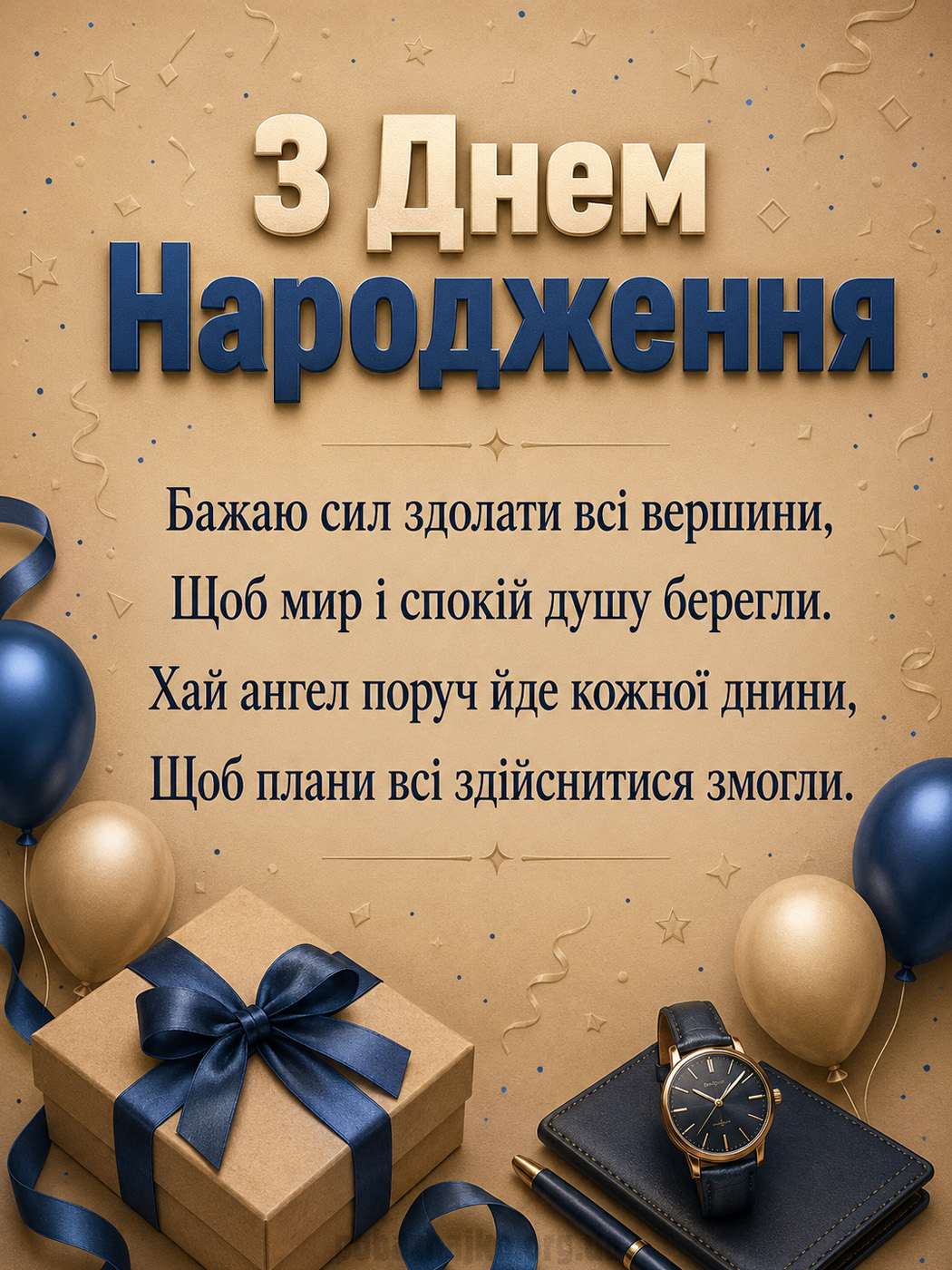 Мінімалістична листівка племіннику з теплими побажаннями на день народження