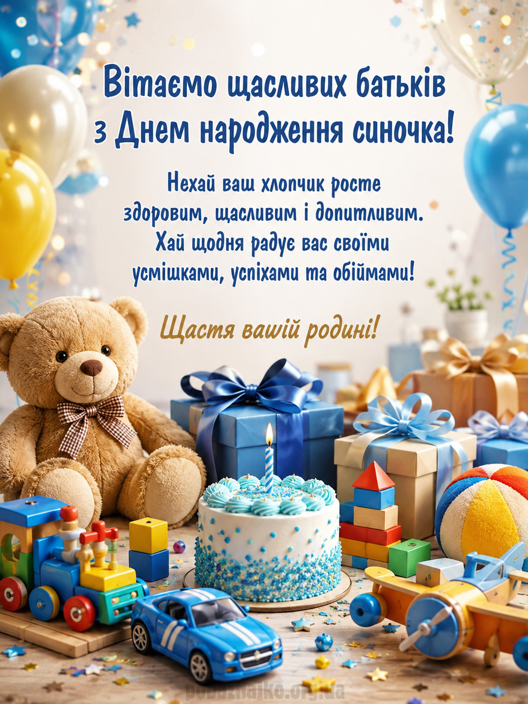 Привітання батькам із Днем народження сина-хлопчика