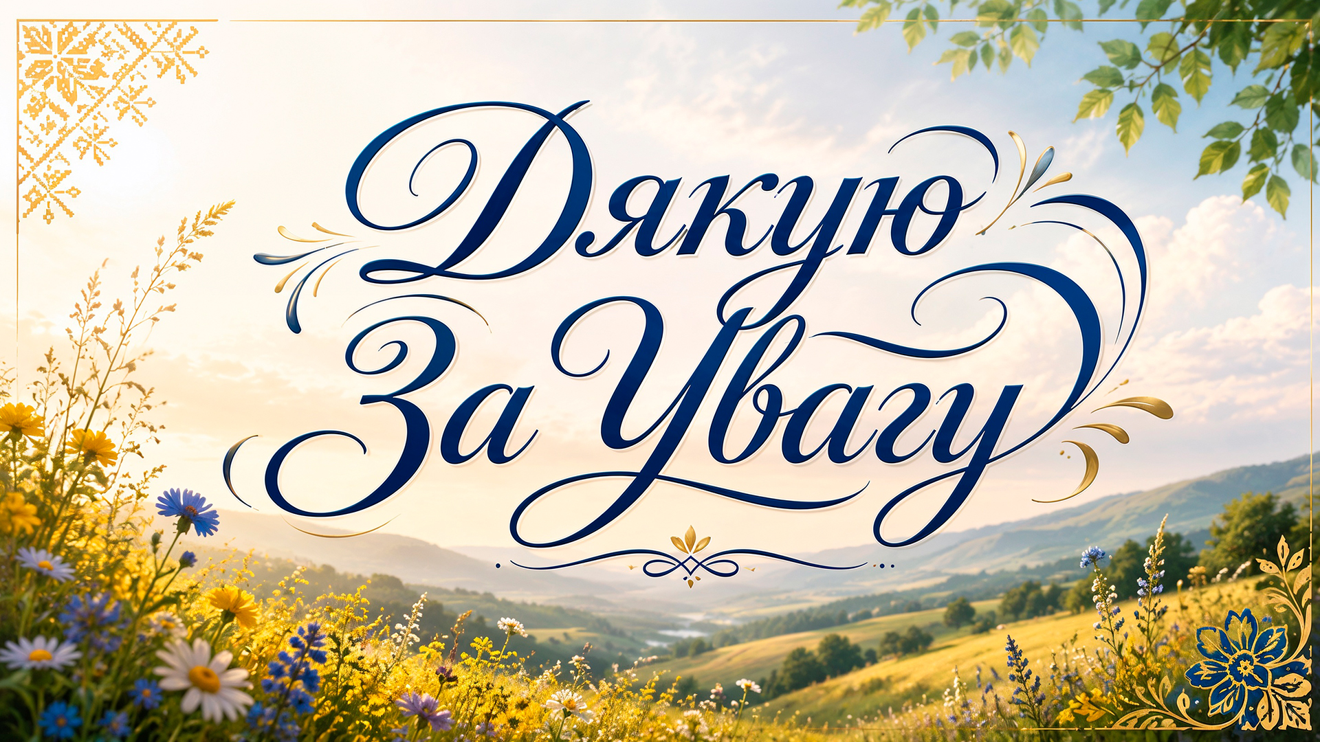 Стильна арт картинка Дякую за увагу українською