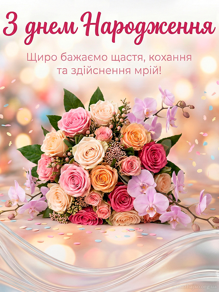 Ніжна картинка для вітання з днем народження