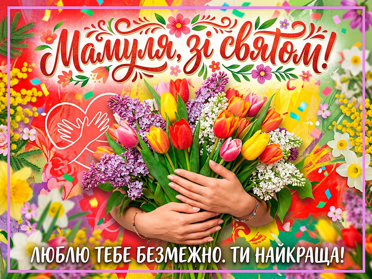 Листівка-вітання до дня Матері