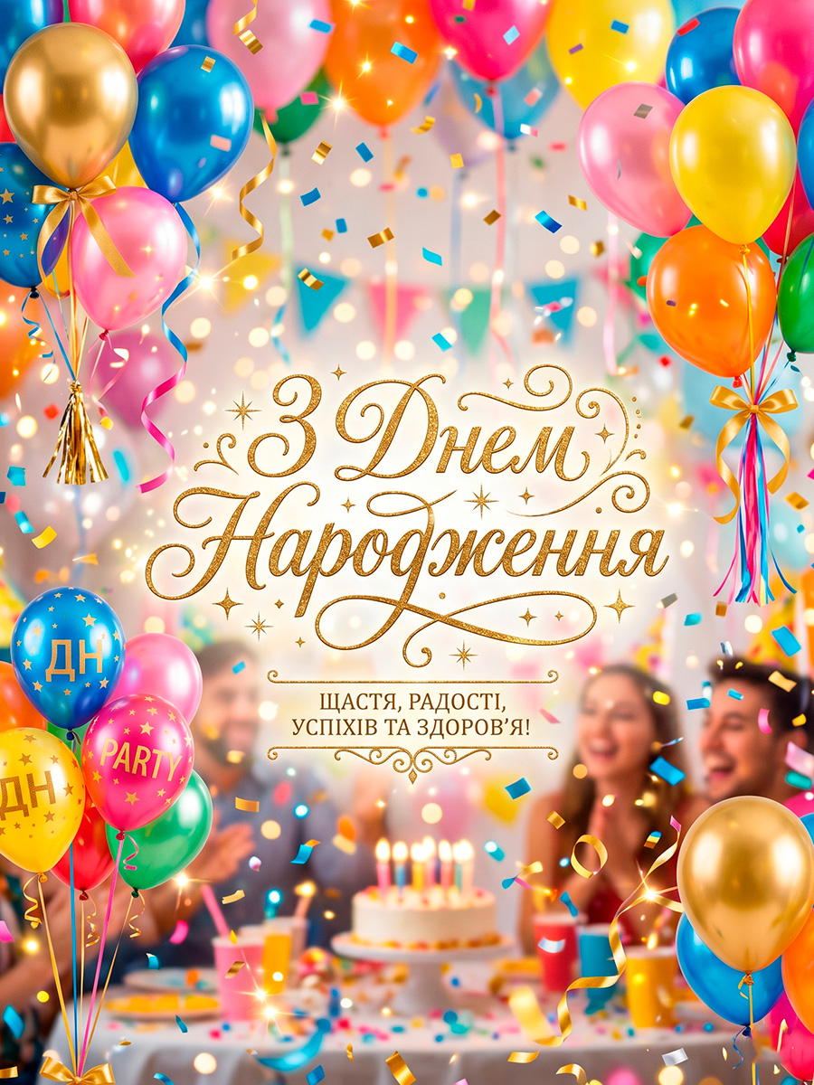 святкова листівка з днем народження