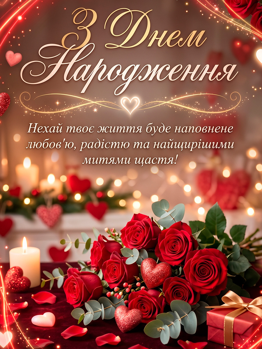 класичне вітання з сердечками