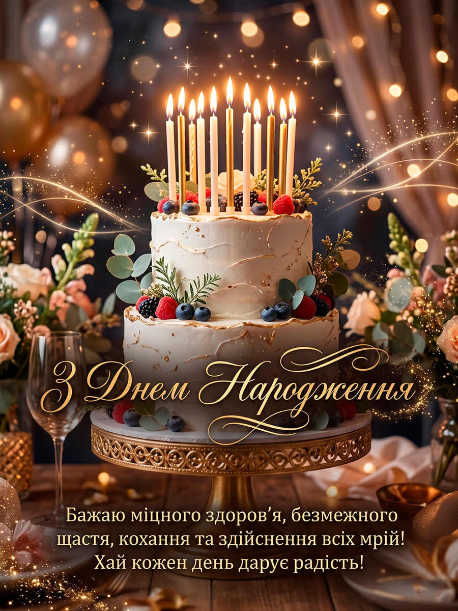 класична листівка з тортом